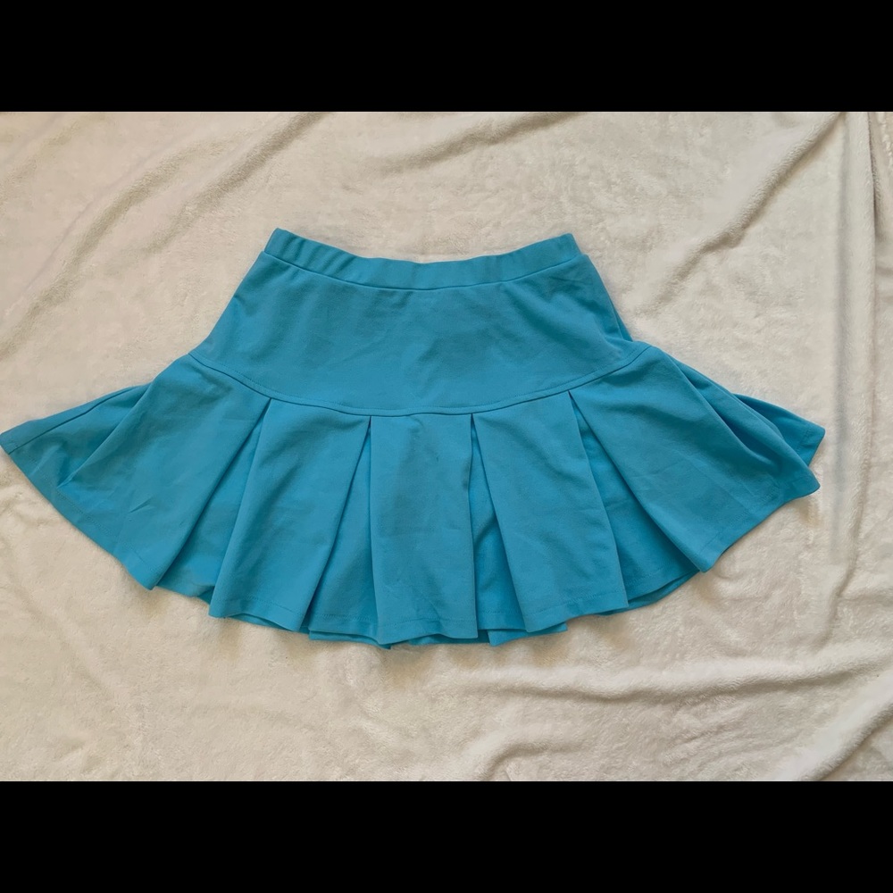 blue skirt with shorts